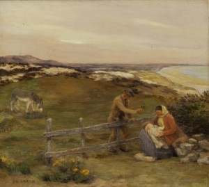 A happy familly by the sea